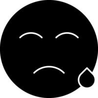 Cold Sweat Emoji Face Solid Image vector