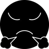Steaming Angry Emoji Solid Design vector