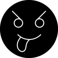 Mocking Face Emoji Solid Icon vector