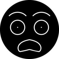 Fearful Face Emoji Solid Design vector