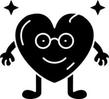 Nerd Heart Glasses Solid vector