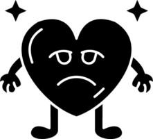 Sad Heart Emoji Solid vector