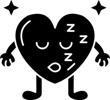 dormido corazón expresión sólido vector