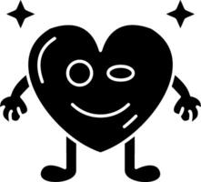 Flirty Heart Expression Solid vector
