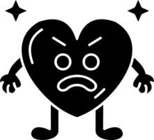 Angry Heart Expression Solid vector