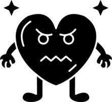 Crying Heart Face Solid vector