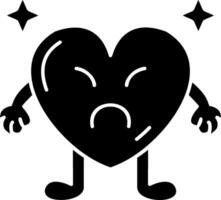 Upset Heart Expression Solid vector