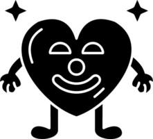 Clown Heart Face Solid vector
