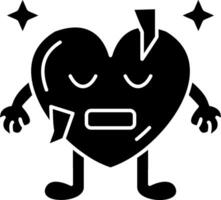 Cold Heart Face Solid vector