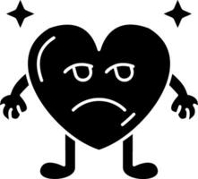 Unamused Heart Look Solid vector