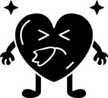 Sneezing Heart Face Solid vector