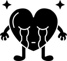 Loudly Crying Heart Solid vector