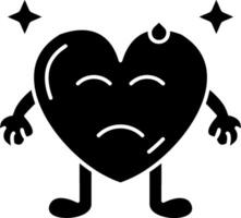 Cold Sweat Heart Face Solid vector