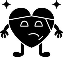 Heart With Head Bandage Solid vector
