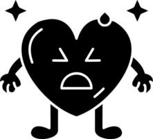 Sad But Relieved Heart Solid vector
