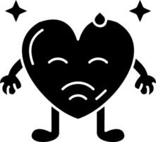 Embarrassed Heart Mood Solid vector