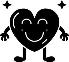 Blushing Heart Emotion Solid vector
