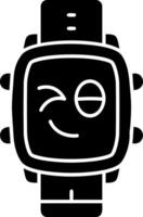 Wink solid watch dial icon vector