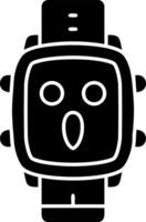 Shocked reaction solid dial icon vector