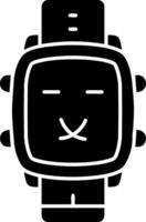 Muted face solid watch dial icon vector