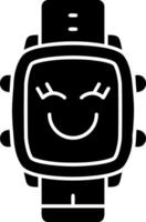 Happiness emotion solid dial icon vector