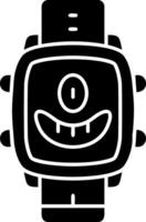 Cyclops face solid watch dial icon vector