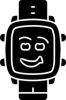 Grinning expression solid watch dial vector