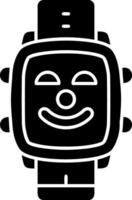 Clown face solid dial watch vector