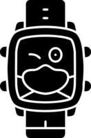 Mask face solid watch dial design vector