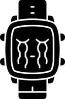 Loudly crying solid watch dial icon vector