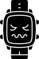 Disgusted look solid watch dial icon vector