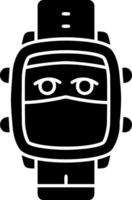 Ninja face solid watch dial design vector