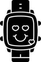 Smile with hearts solid watch dial vector