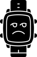 Unamused face solid dial watch vector