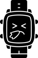 Sneezing emotion solid watch dial icon vector