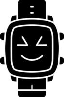 Cute expression solid watch dial icon vector