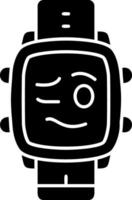 Woozy expression solid watch dial icon vector