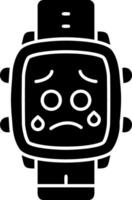 Anxious with sweat solid dial icon vector
