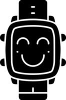 Blush expression solid watch dial icon vector