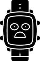 Anguished expression solid watch dial vector