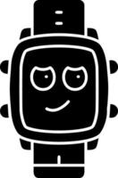 Rolling eyes solid dial watch vector