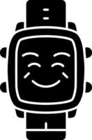 Joy expression solid watch dial icon vector