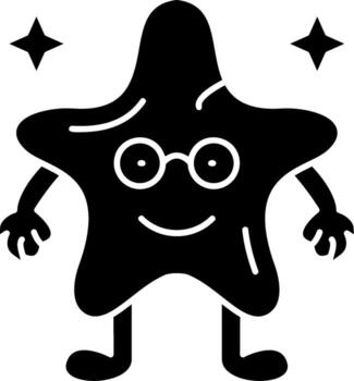 nerd expresión sólido dibujos animados estrella vector