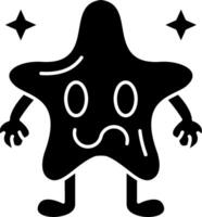 Confused expression star solid design vector