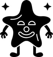 Clown star character solid graphic vector