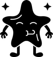 Congratulation star emoji solid style vector