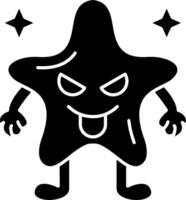 Envy face emoji solid style vector
