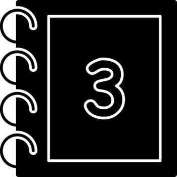 sólido número Tres plano vector