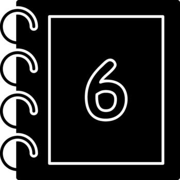 Solid Number Six Flat Artwork vector