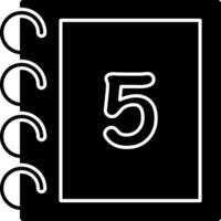 Solid Number Five Counting Icon vector
